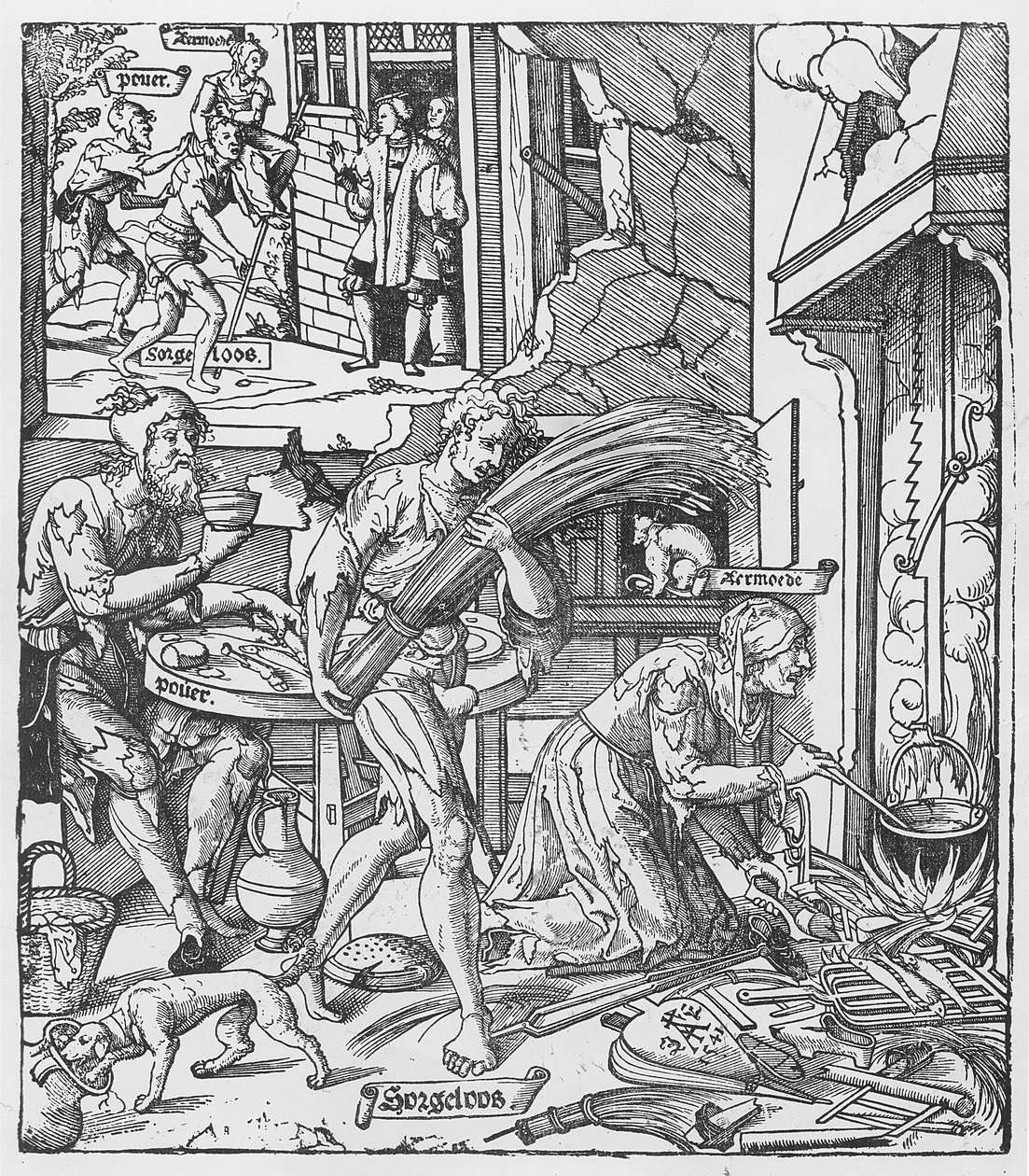 Sorgheloos che porta un fascio, 1541 da Dutch School