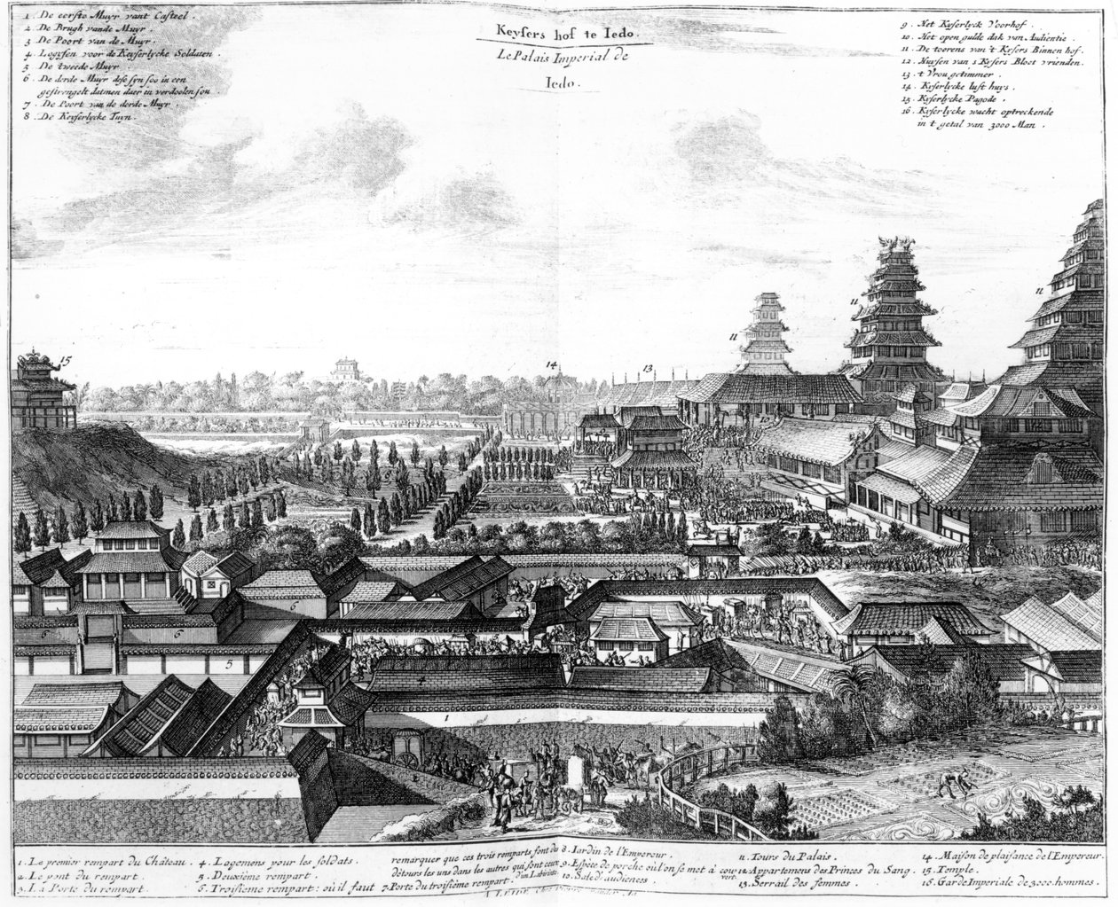 Il Palazzo Imperiale Edo, 1725 da Dutch School