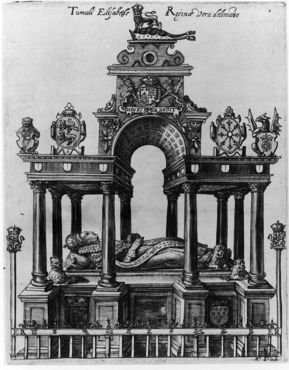 La tomba di Elisabetta I, 1620 da Dutch School