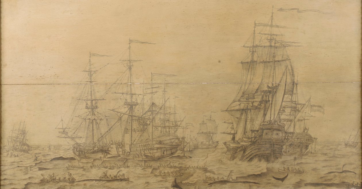 Scena di caccia alla balena del XVII secolo da Dutch School