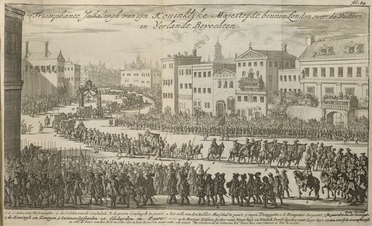 Una processione per il re Guglielmo III da Dutch School