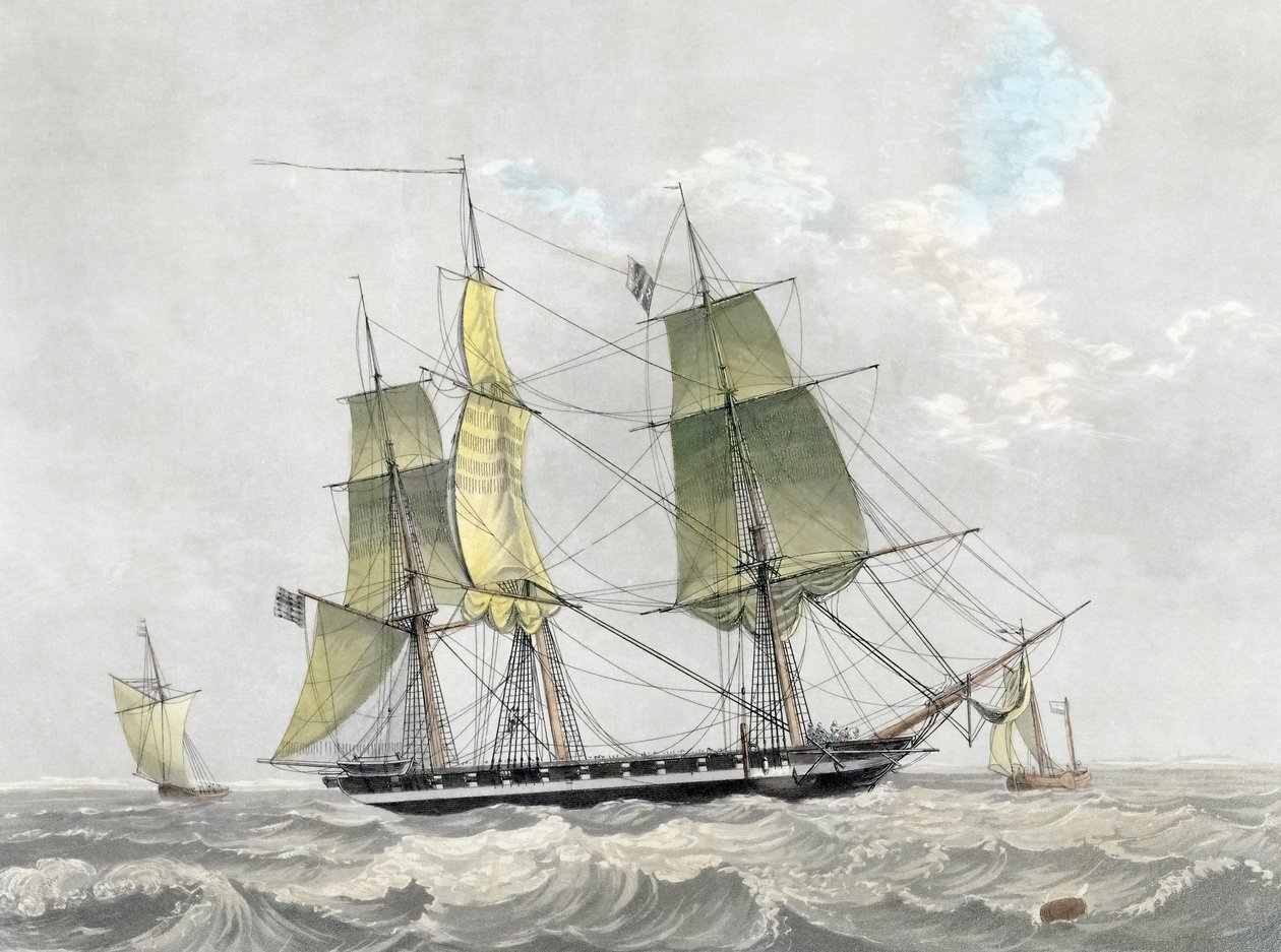 Corvetta della marina americana a vela, inizio XIX secolo da Dutch School
