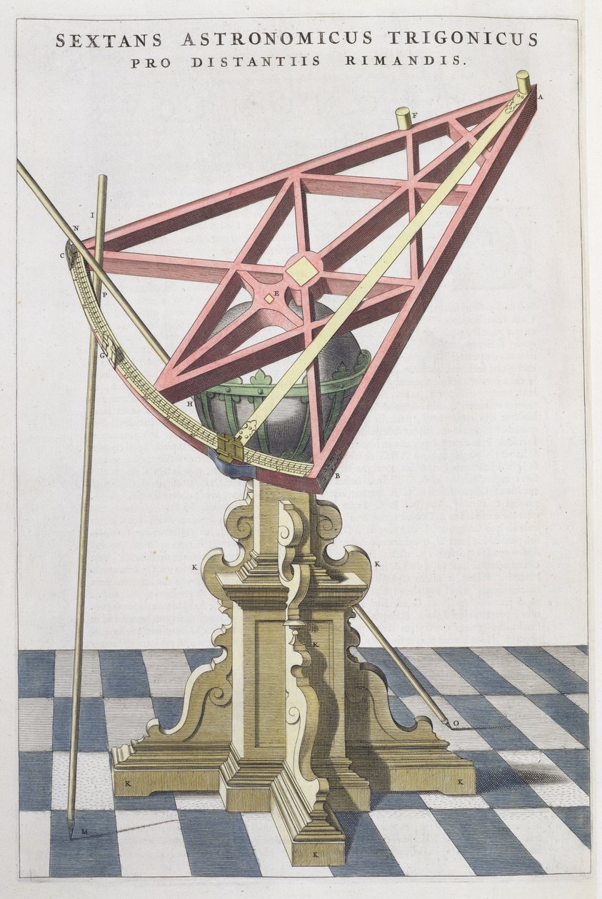 Sestante astronomico di Tycho Brahe (1546-1601) da un atlante di Joan Blaeu (1596-1673) Amsterdam, 1665 da Dutch School