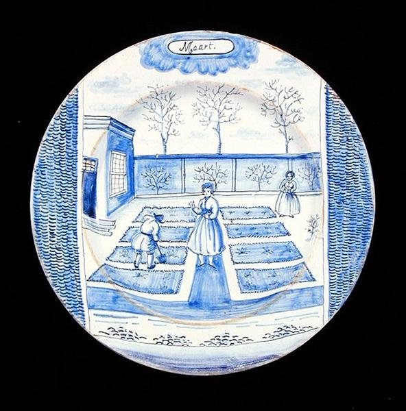 Piatto di Delft raffigurante il mese di marzo da Dutch School