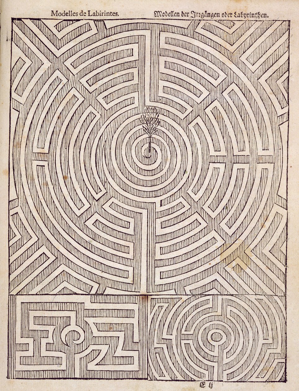 Progetti per labirinti, da Il Giardiniere Olandese di Johann van der Groen, pubblicato 1699 da Dutch School