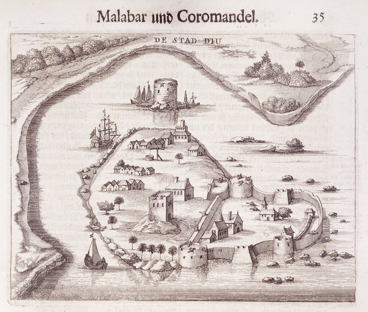 Forte olandese sulla costa del Malabar, Indie orientali da Dutch School
