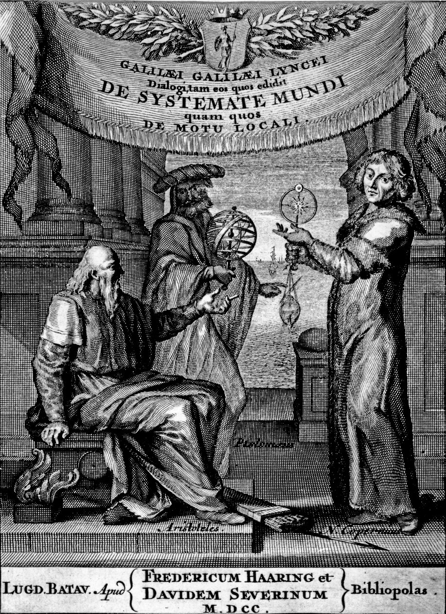 Frontespizio di Dialogus De Systemate Mundi di Galileo, edizione pubblicata nel 1641 da Dutch School