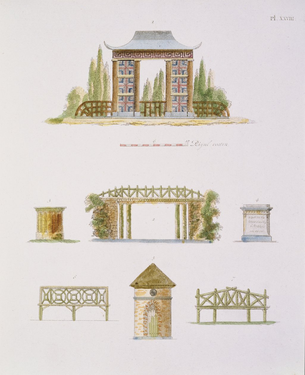 Decorazioni da giardino, da Magazine of Garden Gems, di G. van Laar da Dutch School