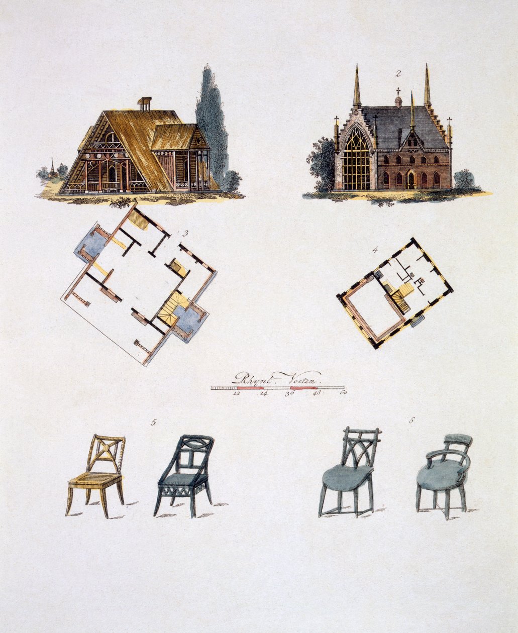 Decorazioni da giardino, da Magazine of Garden Gems di G. van Laar, pubblicato nel 1802 da Dutch School