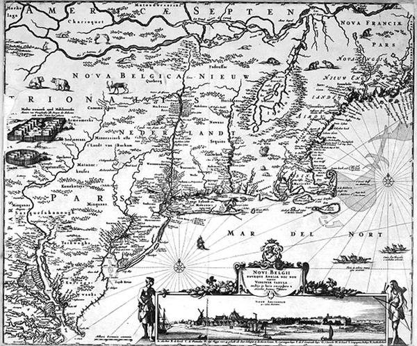 Mappa di New Amsterdam, c.1650 da Dutch School