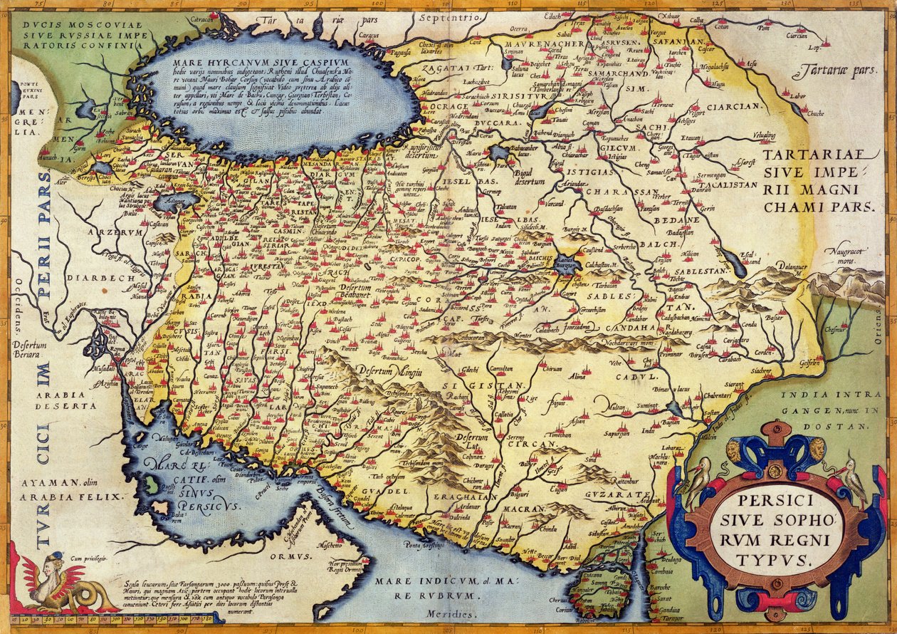 Mappa della Persia, da Theatrum Orbis Terrarum, pub. da Abraham Ortelius, Anversa, c.1590 da Dutch School