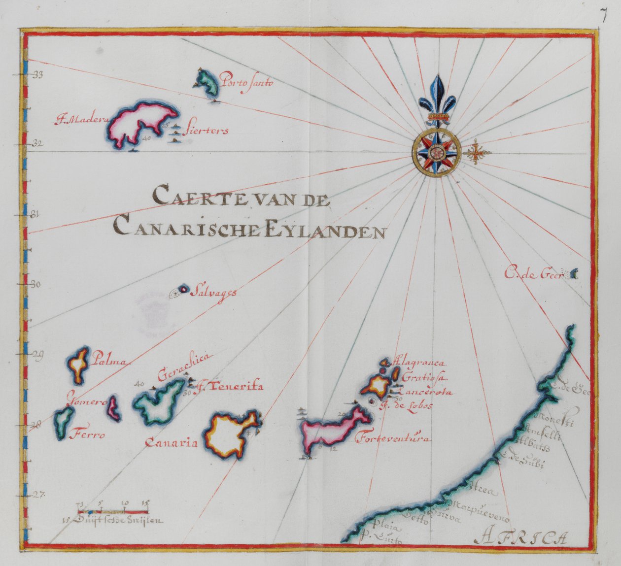 Mappa delle Isole Canarie da Dutch School
