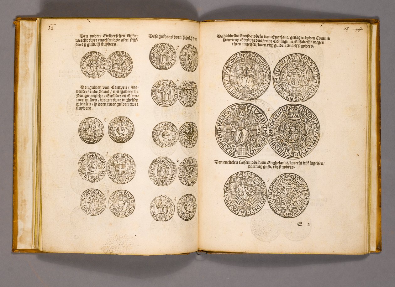 Libro dei soldi con incisioni di monete inglesi da Dutch School