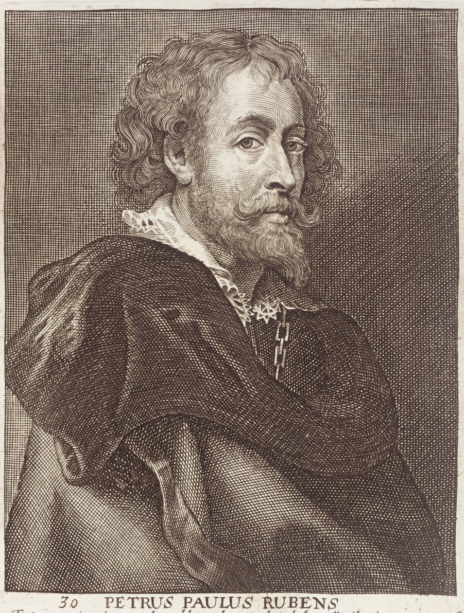 Ritratto di Peter Paul Rubens, tavola 30 da una serie di ritratti di artisti, inciso da Joannes Meyssens da Dutch School