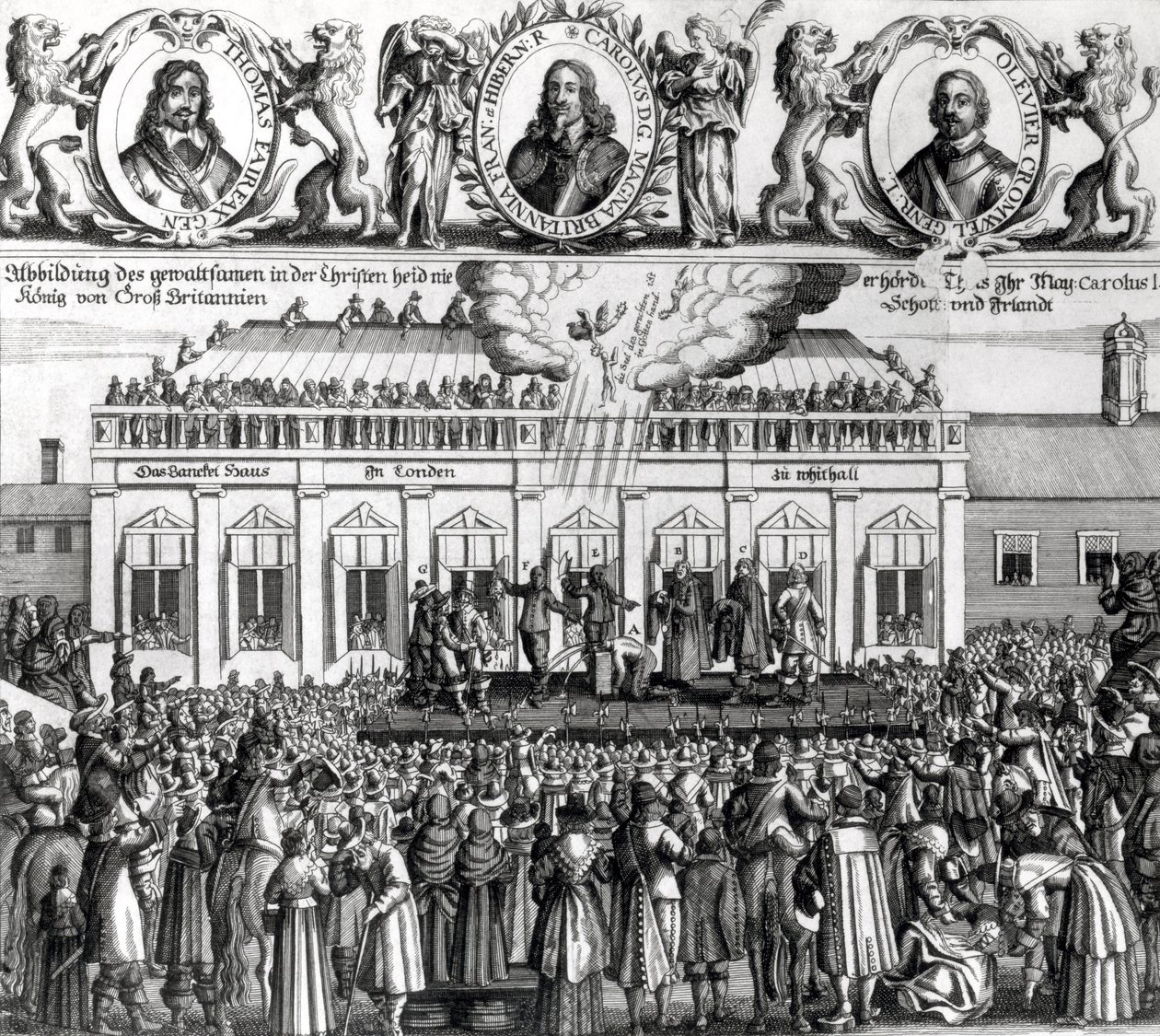 La decapitazione di Re Carlo I, 1649 (incisione) da Dutch School