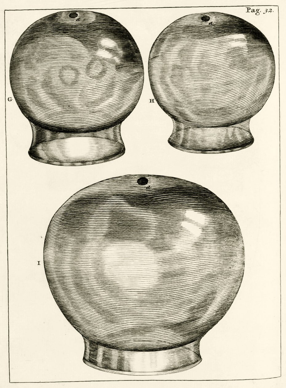 Vari bicchieri per coppettazione, da Exercitationes Practicae circa Medendi Methodum di Frederik Dekkers, 1694 da Dutch School
