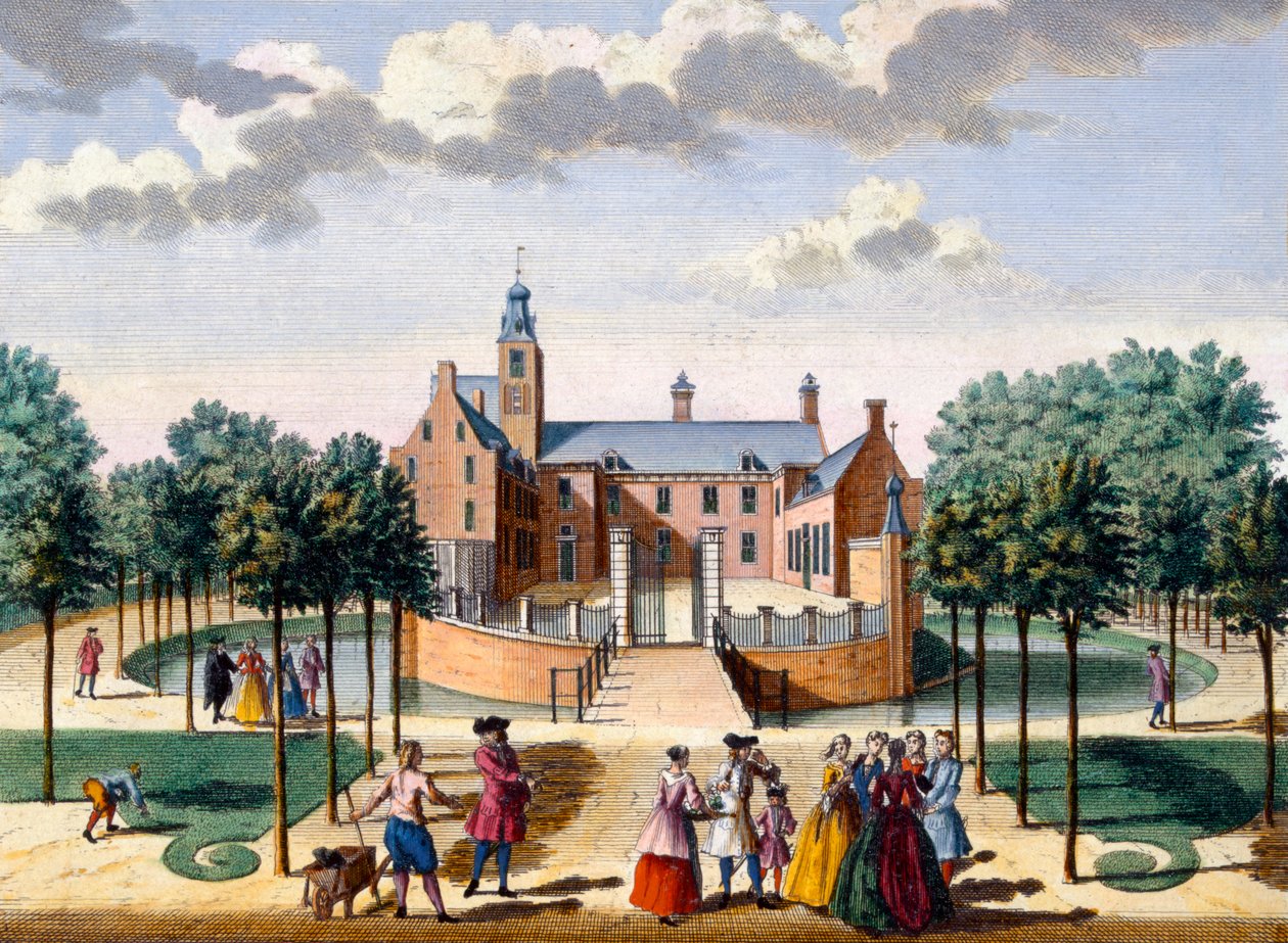 Vista della casa di Adrichem, da Het Zeganpralent Kennemerlant di Hendrick de Leth e Matthias Brouerius Van Nidek, pubblicato c.1700-1730 da Dutch School