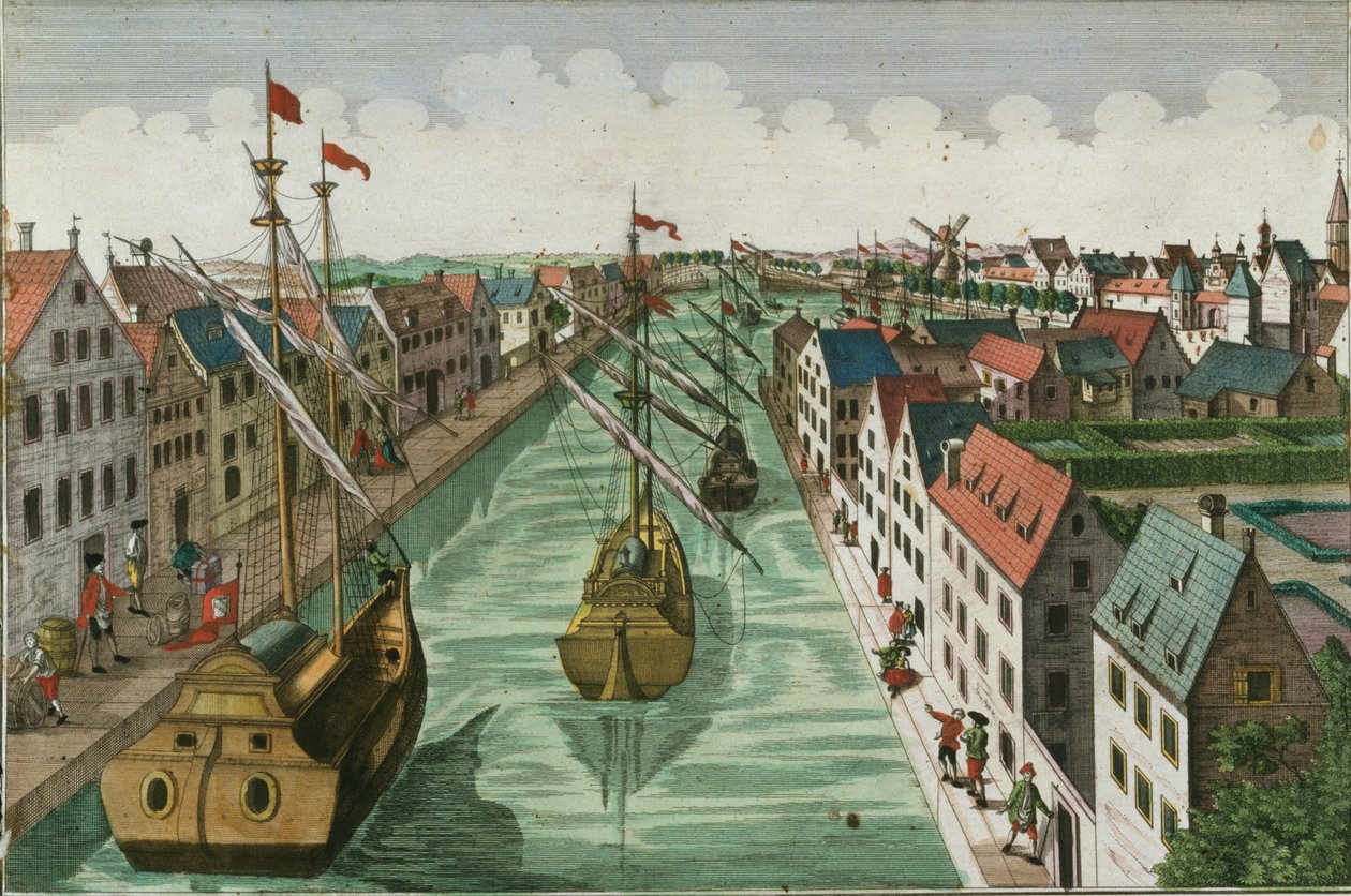 Vista della Porta Kettel a Delft da Dutch School