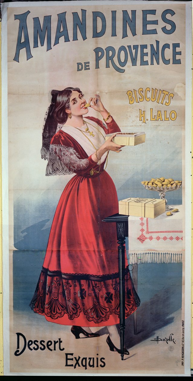 Poster pubblicitario Amandines de Provence, biscotti francesi da Duzolle