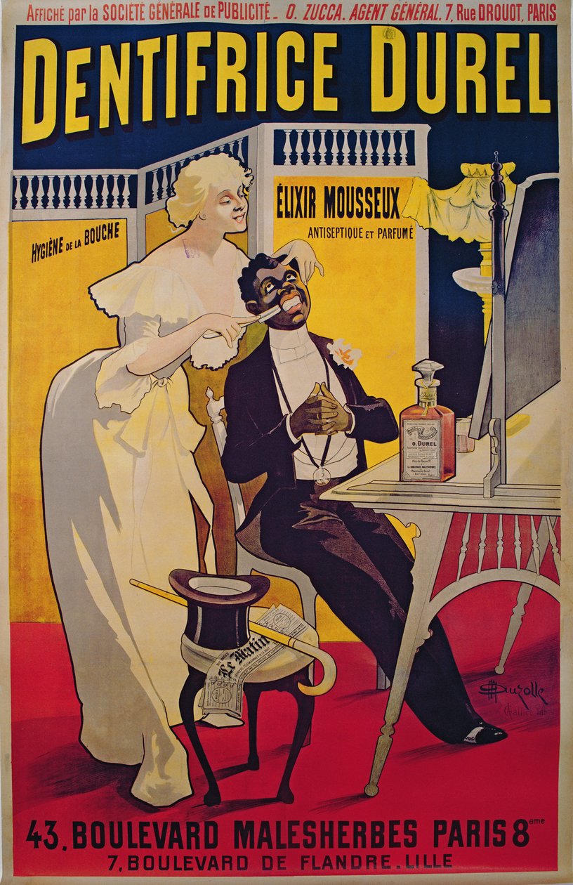Poster pubblicitario per il dentifricio Durel da Duzolle