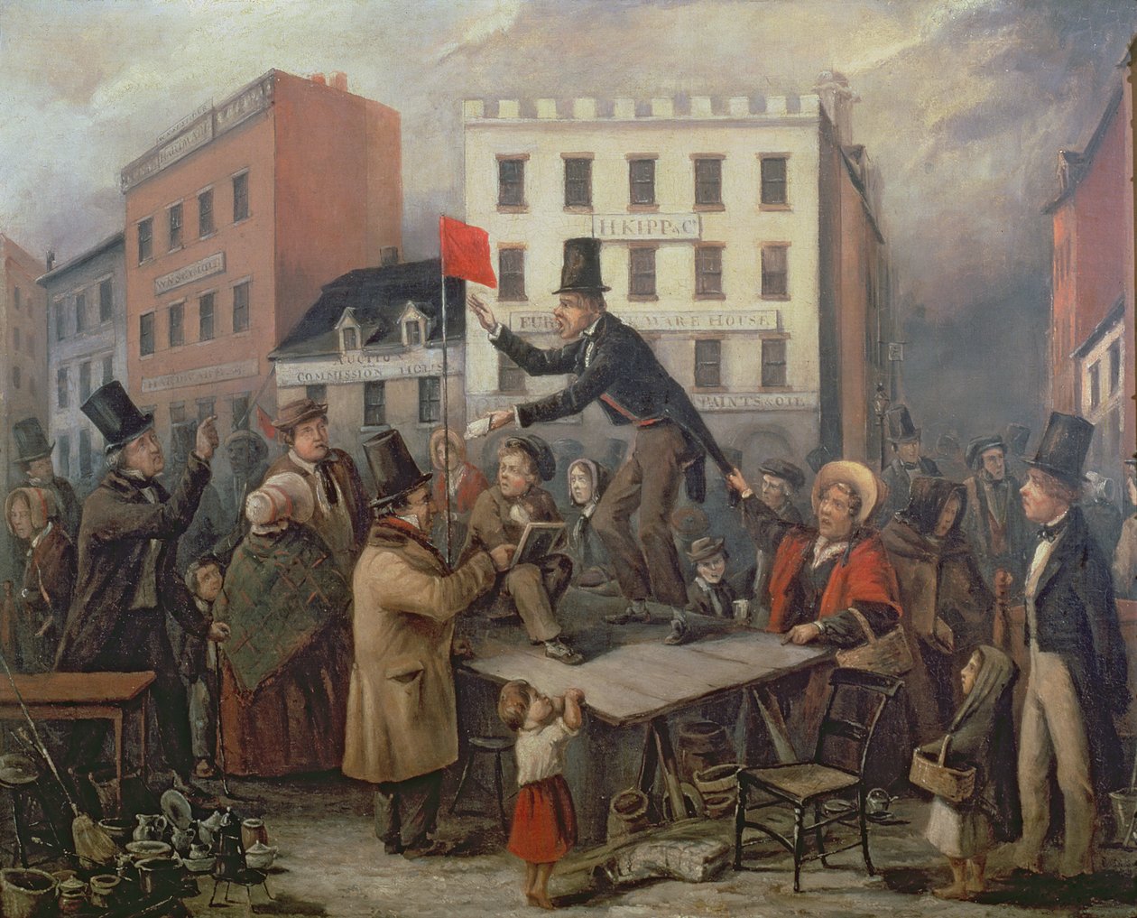 Asta in Chatam Street, New York, 1843 da E. Didier