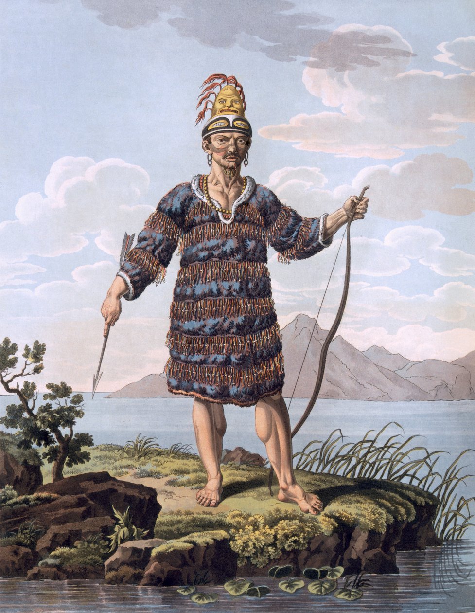 Abitante delle isole Renard, Papua Nuova Guinea, 1812-13 da E. Karnejeff