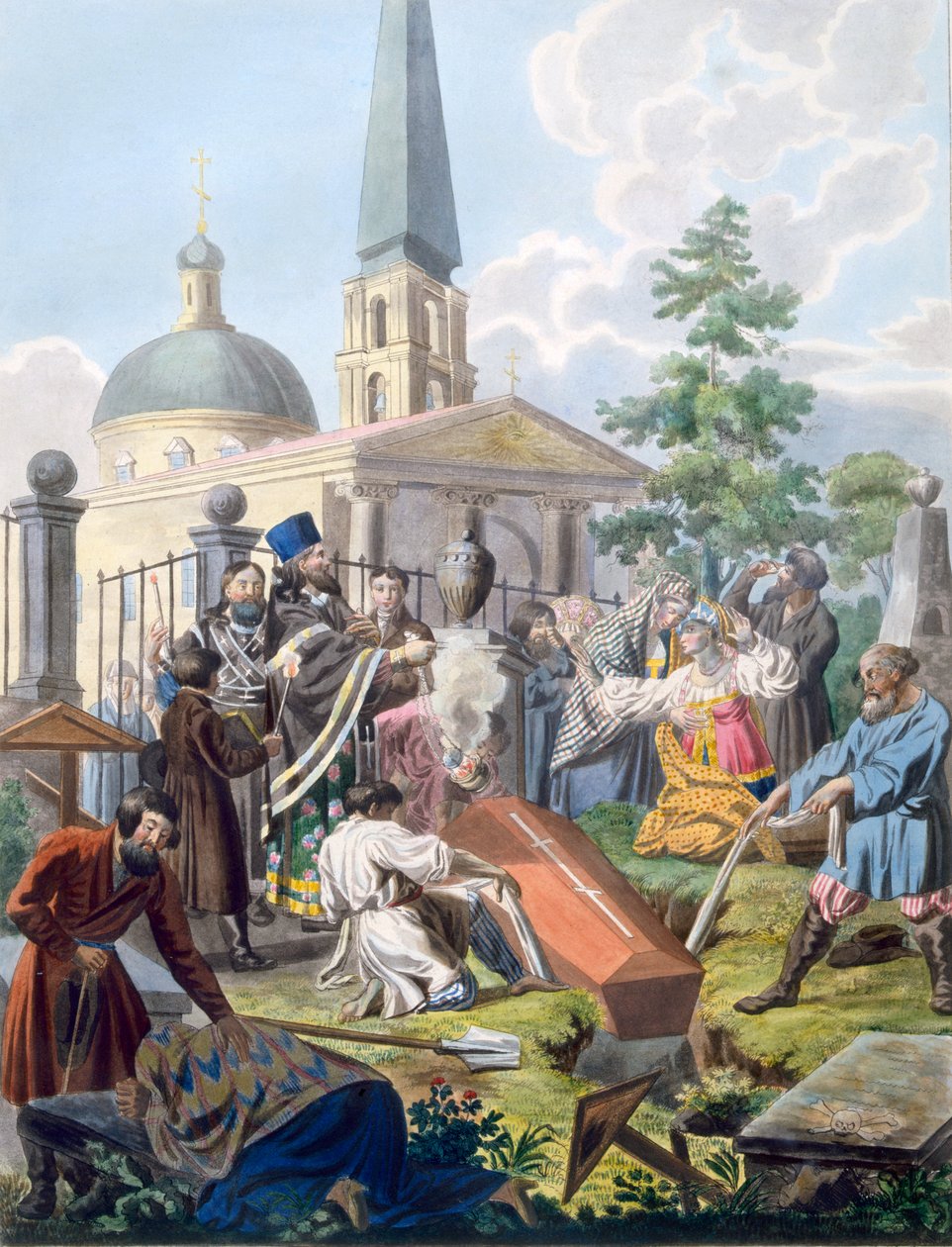 Il funerale, 1812-13 da E. Karnejeff