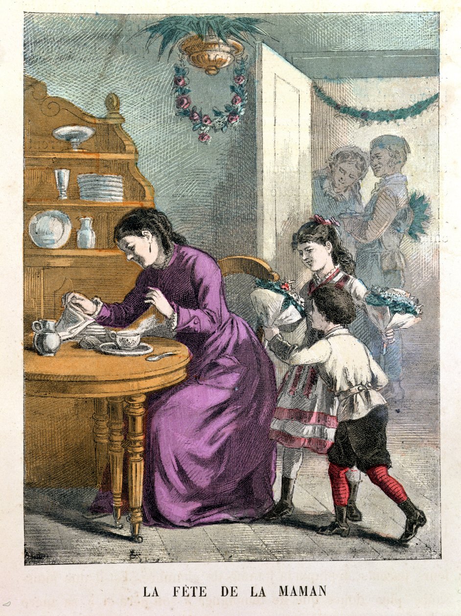 La Fete de la Maman, illustrazione da Beaux Jours et Fetes des Petits Enfants di A. des Tilleuls, fine XIX secolo da E. Morel
