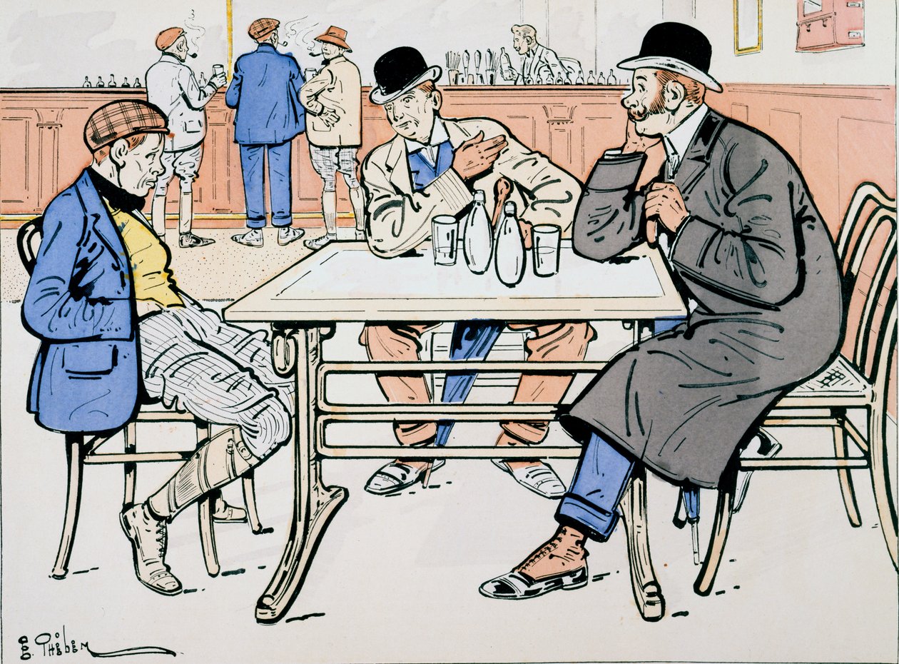 Fantino e allenatori al bar, c.1905 da E. Thelem