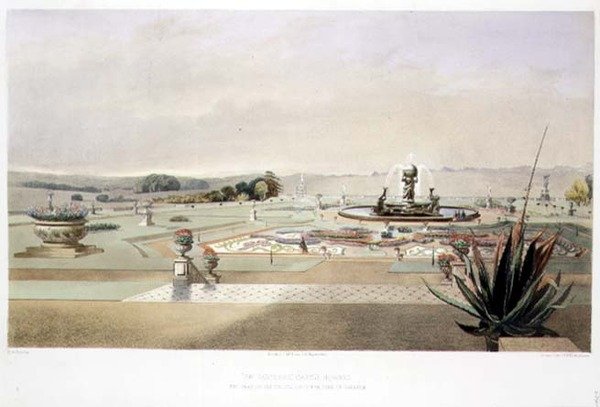 Il parterre, Castle Howard, pub. da Thomas McLean da E. Adveno Brooke