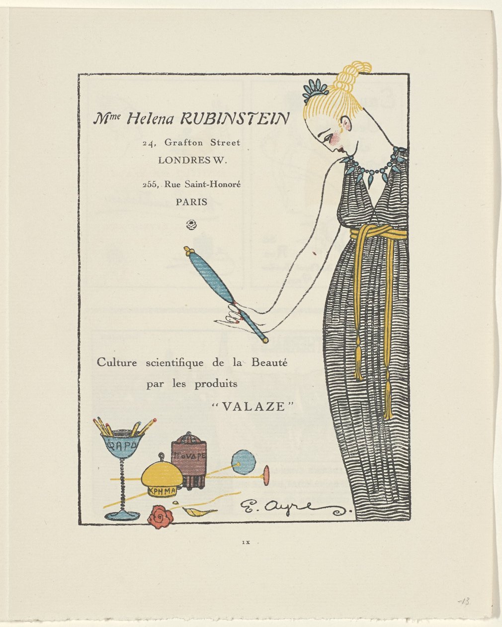 Gazette du Bon Ton, 1914 - No. 6, p. IX: Pubblicità Helena Rubinstein da E. Ayres