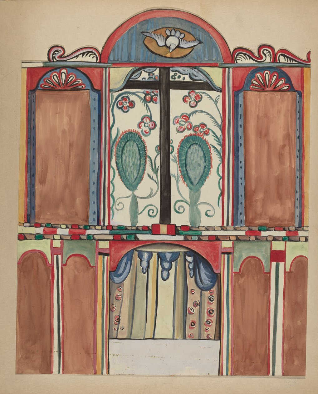 Reredos principale nella Chiesa di Santa Cruz, Contea di Santa Fe da E. Boyd