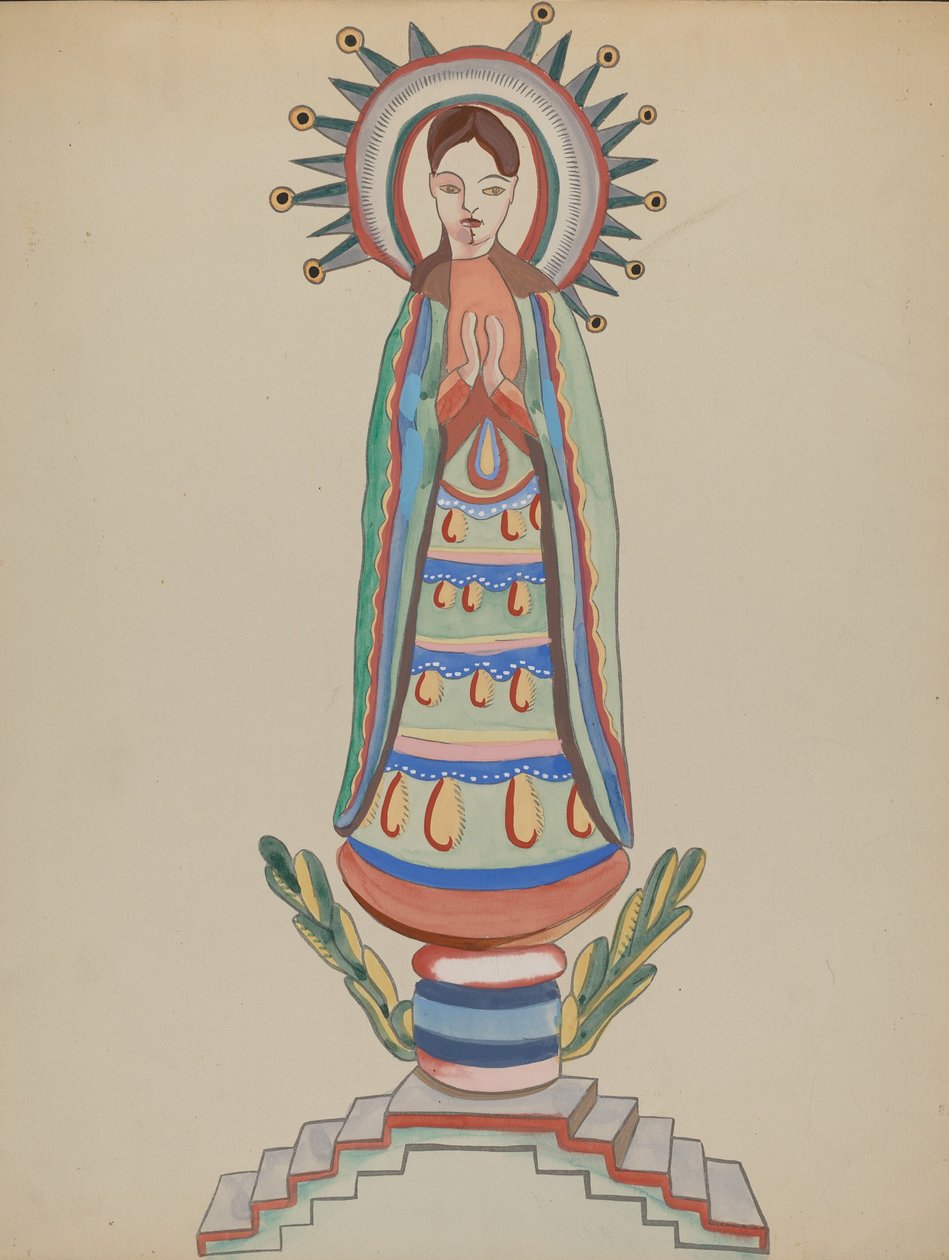 Nuovo Messico, "Bulto", figura in legno policromo da E. Boyd