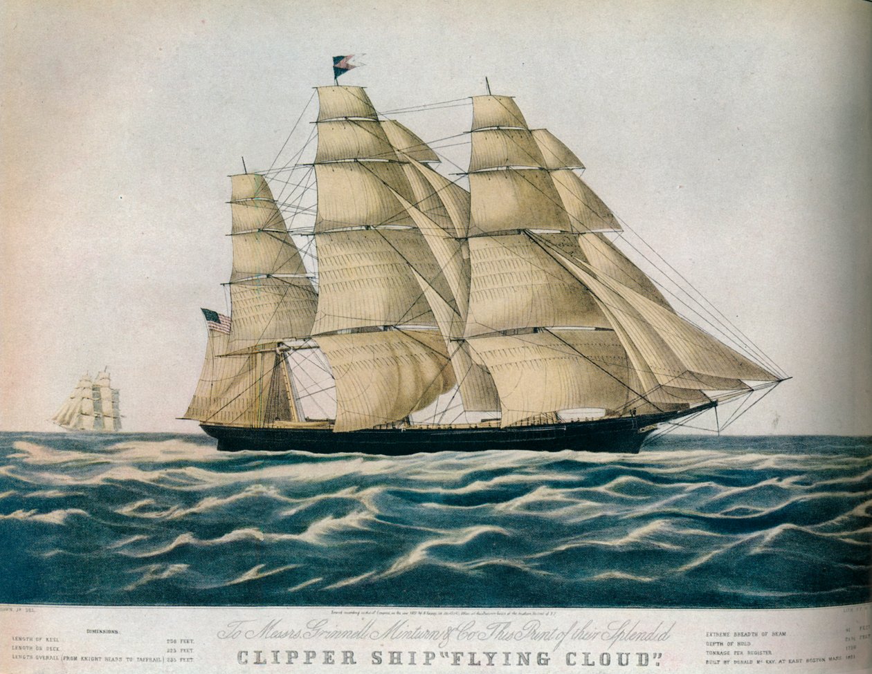 Clipper Ship: Flying Cloud, 1852 da E Brown Jr