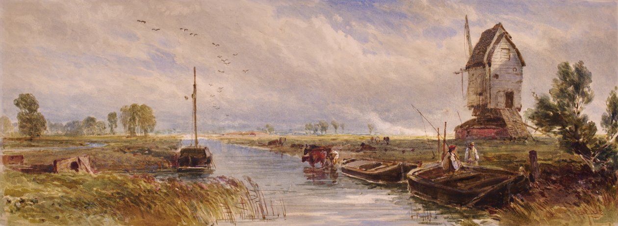 Paesaggio con mulino a vento da E Ellis