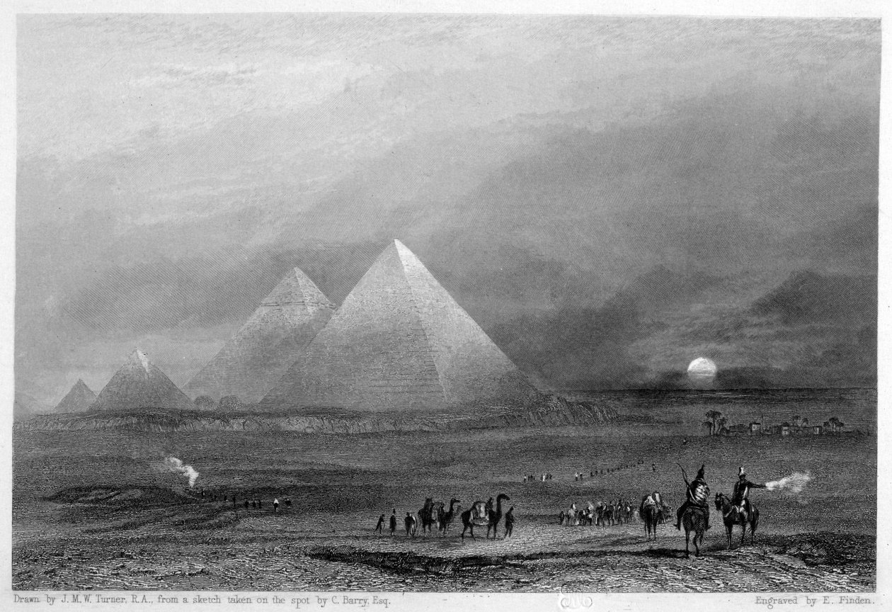Le Piramidi, Giza, Egitto, XIX secolo da E. Finden