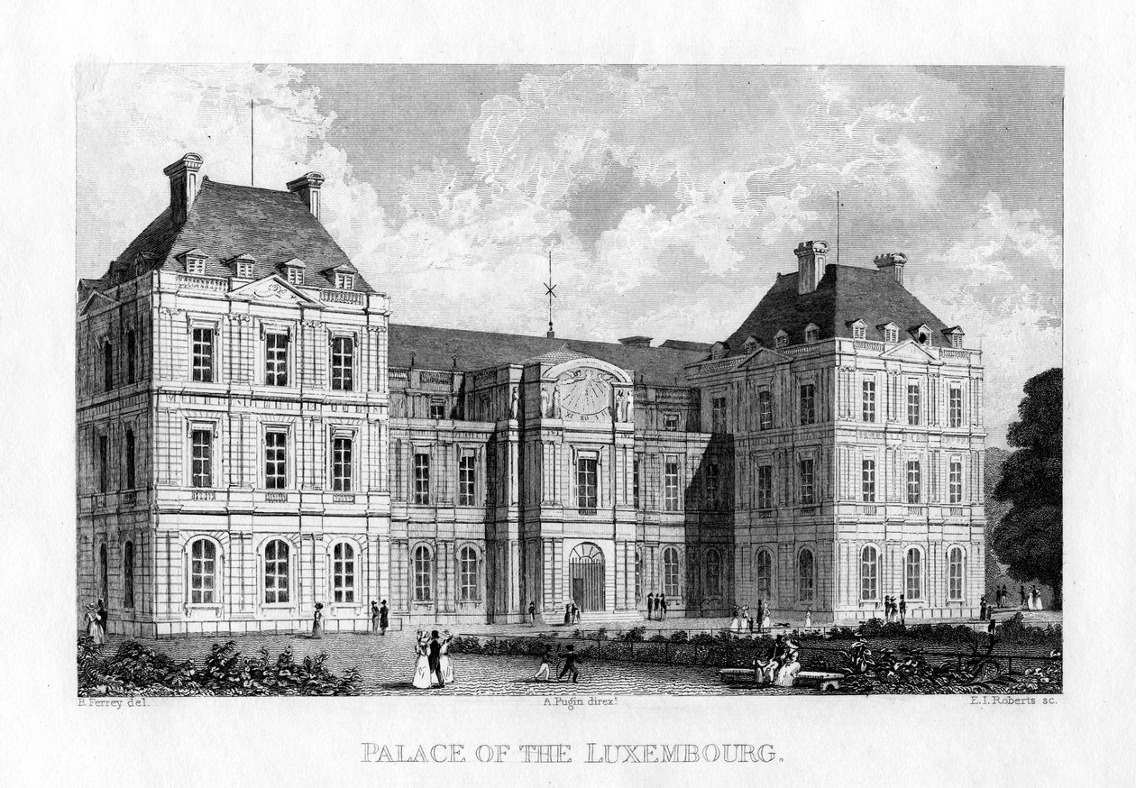 Palazzo del Lussemburgo, Parigi, c1830 da E. I. Roberts