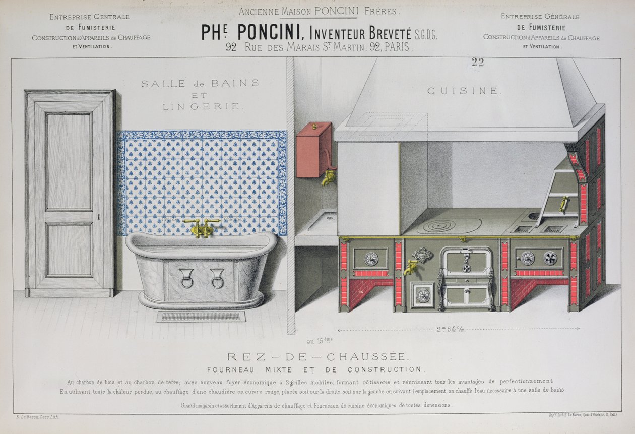 Progetti di cucina e bagno, illustrazione dal catalogo 