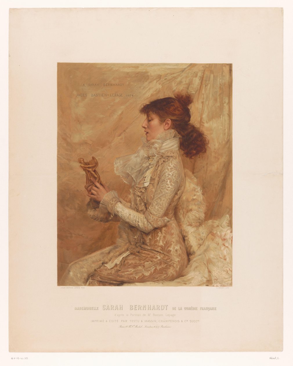 Ritratto di Sarah Bernhardt da E. Mémet