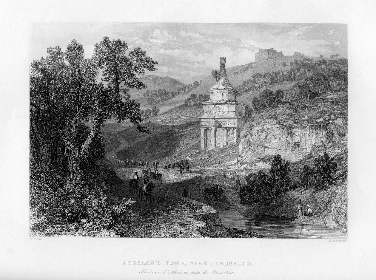 Tomba di Assalonne, vicino a Gerusalemme, Israele, 1841 da E. Redclyffe