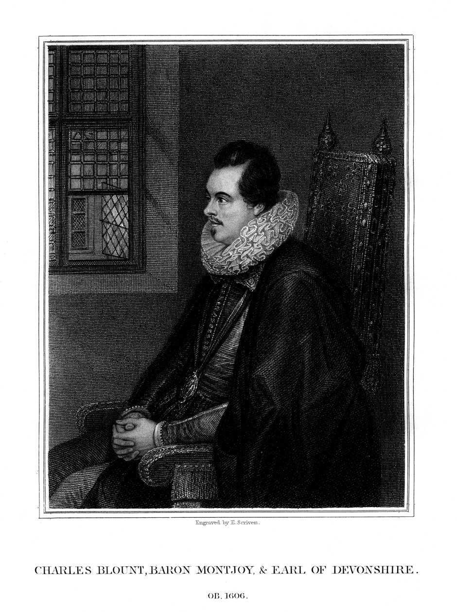Charles Blount, 1° conte di Devon, cortigiano e soldato inglese, 1827 da E. Scriven