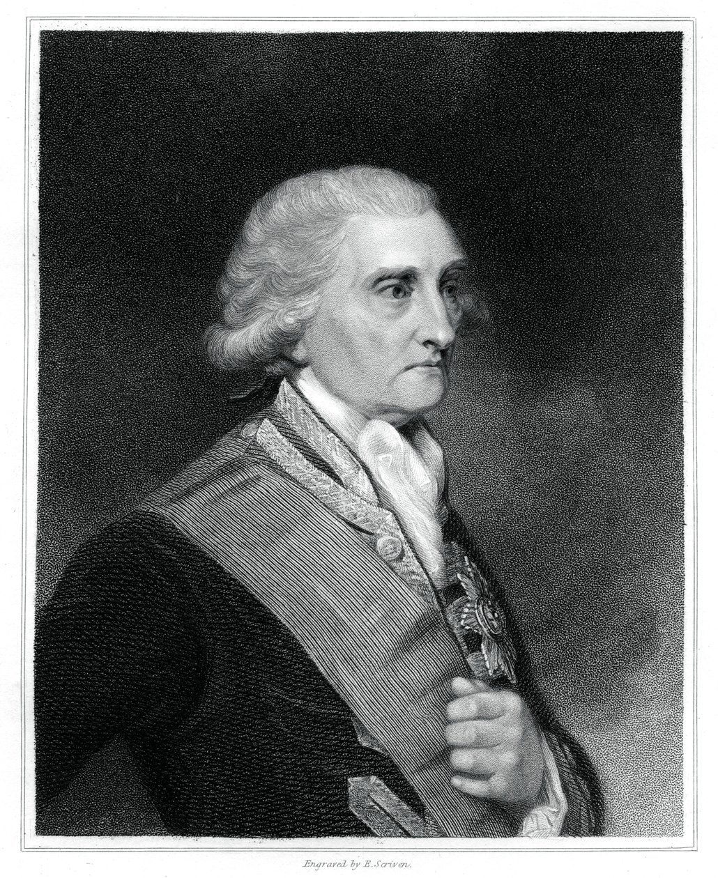 George Brydges Rodney, 1° Barone Rodney, ufficiale navale britannico, 1833 da E. Scriven