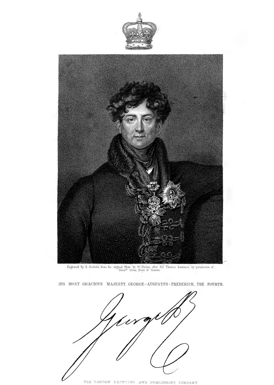 Giorgio IV, re di Gran Bretagna e Irlanda e di Hannover, XIX secolo da E. Scriven