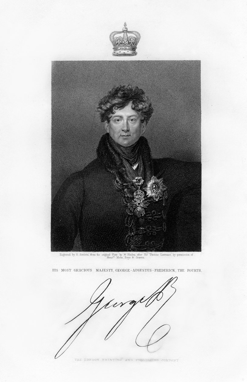 Giorgio IV, Re del Regno Unito e di Hannover, XIX secolo da E. Scriven