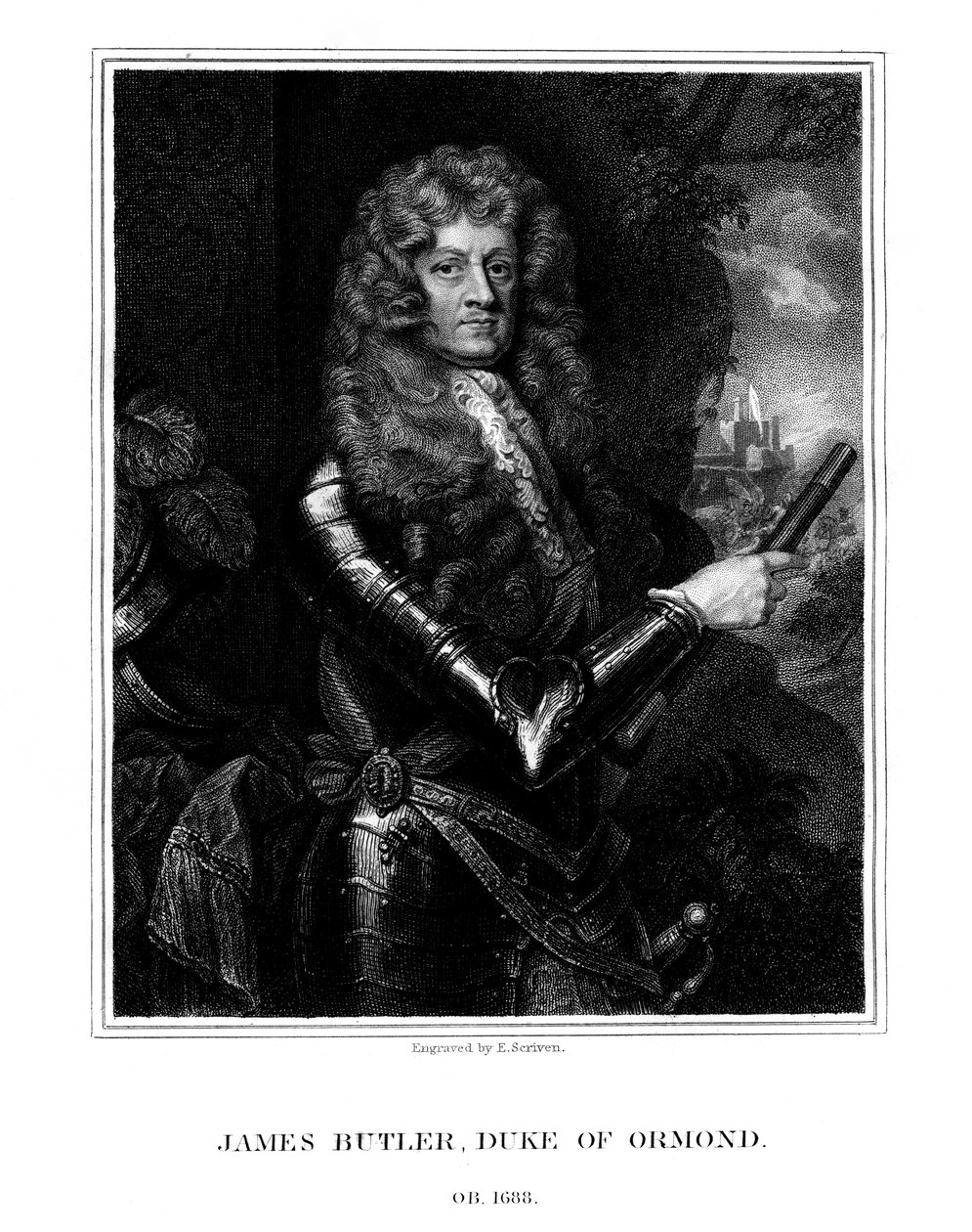 James Butler, 1° Duca di Ormonde, statista e soldato anglo-irlandese, 1824 da E. Scriven