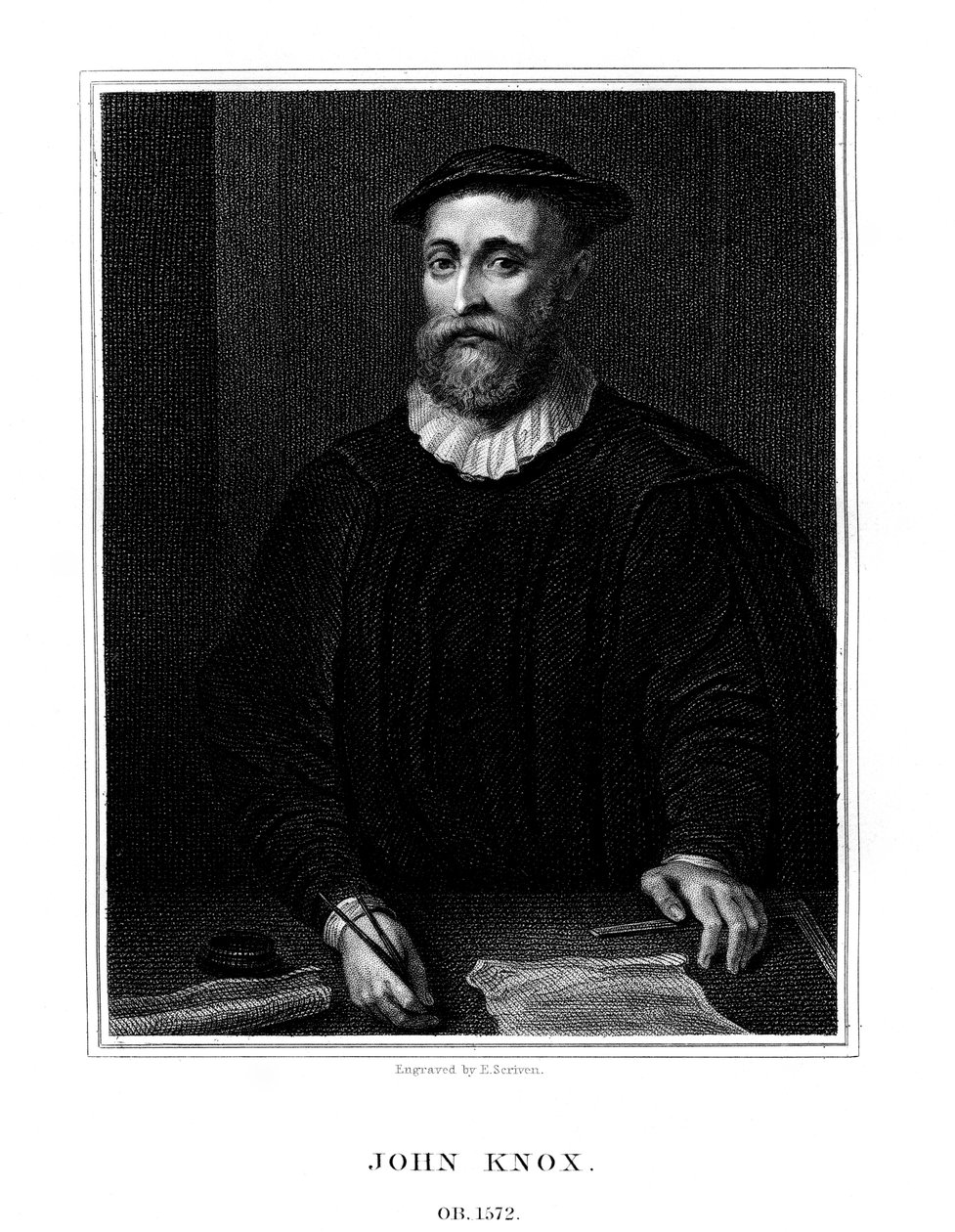 John Knox, riformatore religioso scozzese, 1825 da E. Scriven