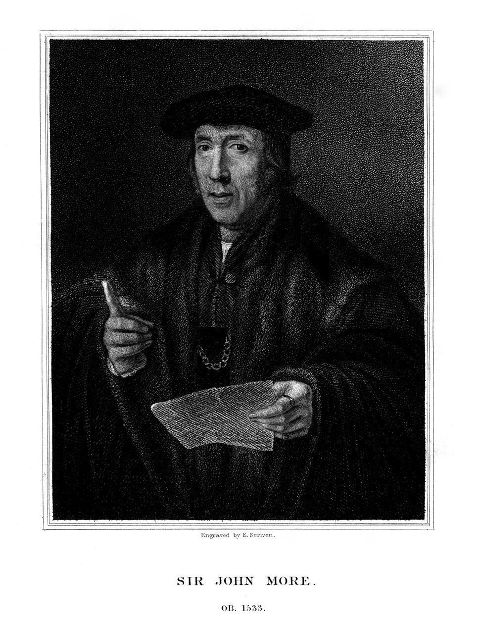 Sir John More, avvocato inglese, 1826 da E. Scriven