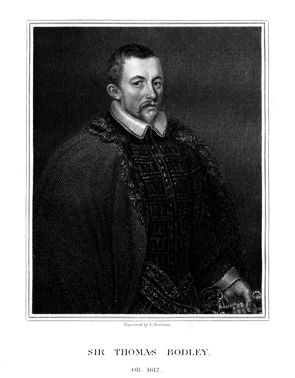 Sir Thomas Bodley, fondatore inglese della Biblioteca Bodleiana da E. Scriven