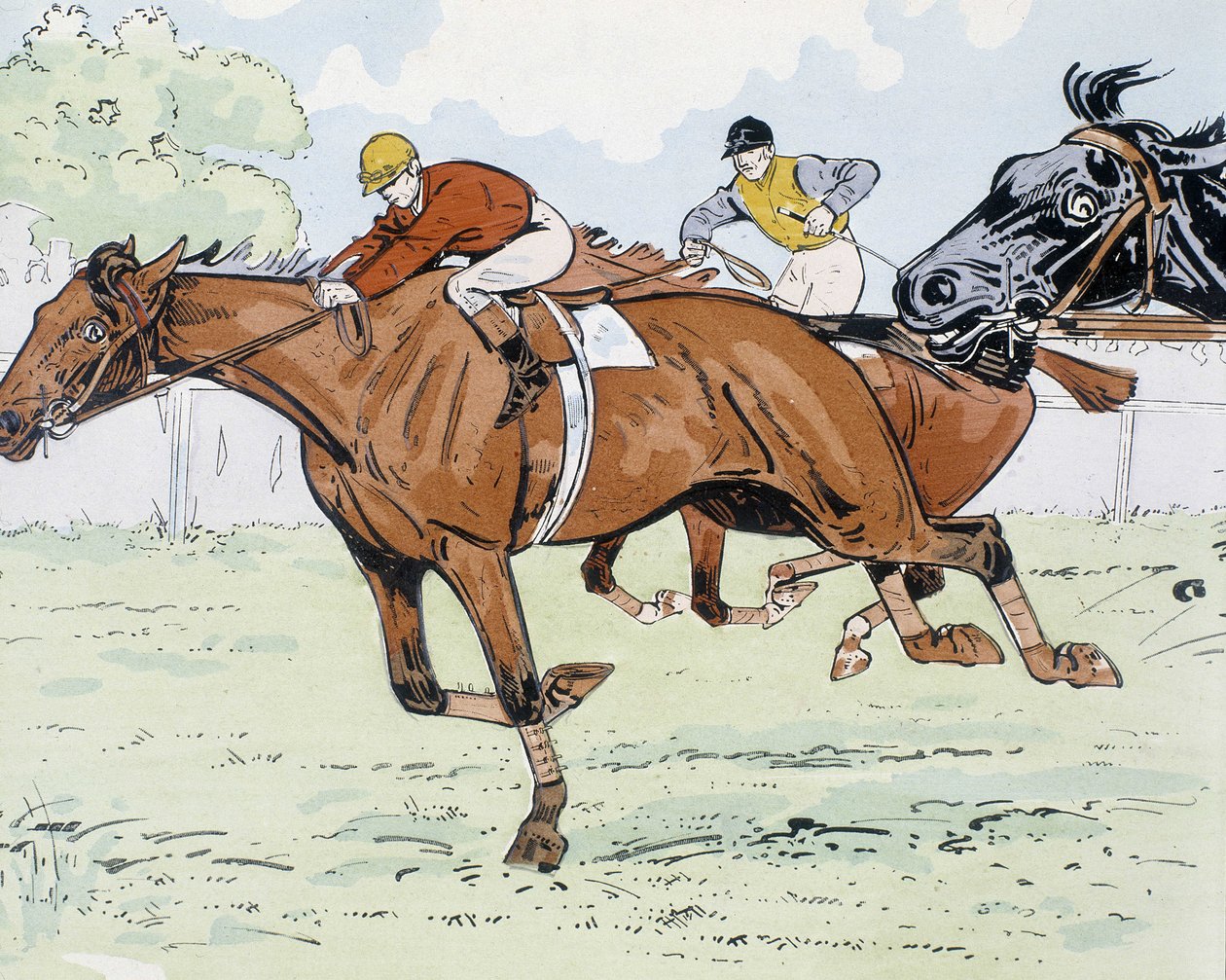 Cavalli da corsa - disegno di Thelem da E. Thelem