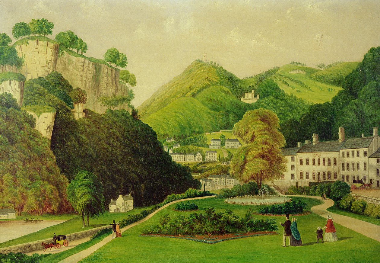 Matlock Bath dai giardini del Bath Hotel, 1895 da E. Wray